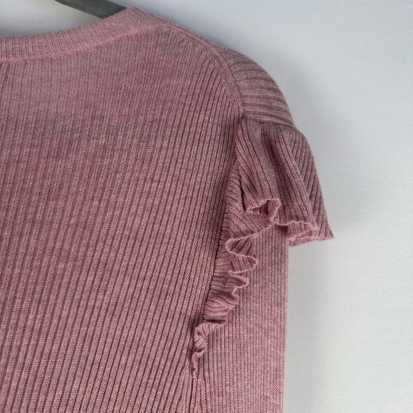 Madewell Pink Ribbed Knit Long Sleeve Shirt Top - Picture 10 of 10